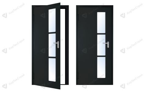 Дверь с остеклением EIS-60 черная
