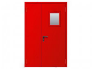 Техническая полуторапольная красная дверь
